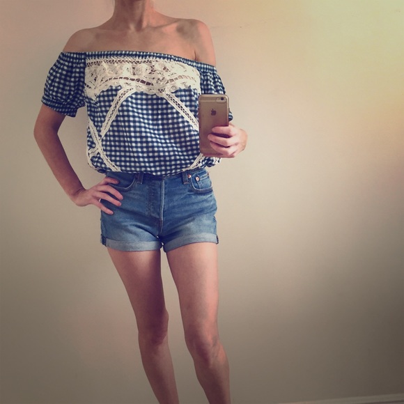 Free People Tops - Free People off the shoulder gingham top